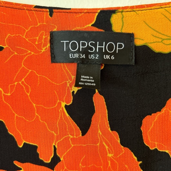 Topshop hi low skirt & wrap blouse set, autumn colors, size 2, EUC - Picture 4 of 4